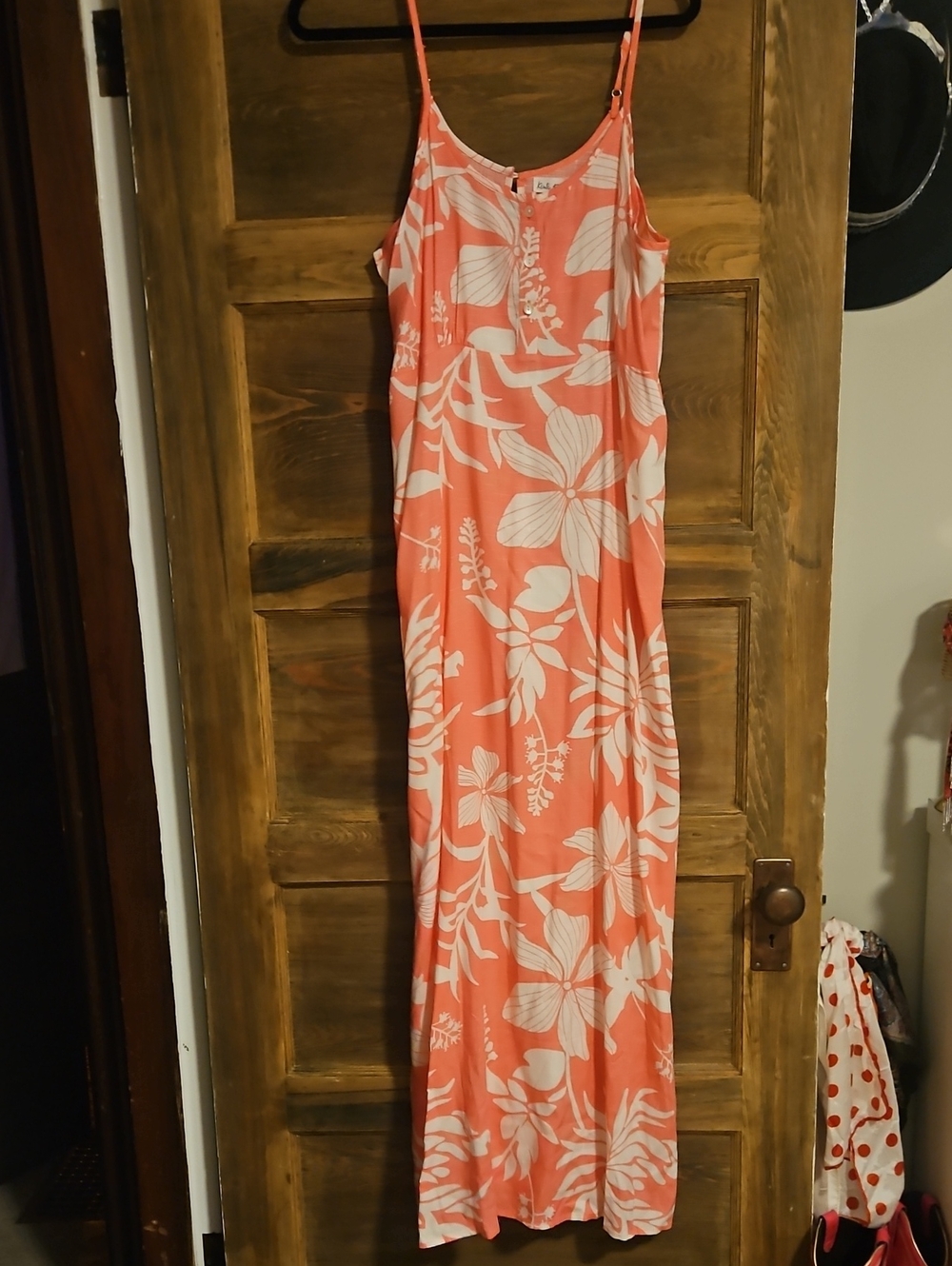 NWT Pink Floral Maxi Dress with White Print